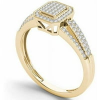 Zaručnički prsten od žutog zlata od 10 karata s dijamantom od jednog Halo grozda