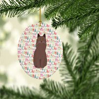 Božićni keramički ukras s čokoladnom mačkom Jork