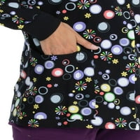 Ženska izolirana jakna s otisnutim prednjim gumbima na gumbima 9303 95