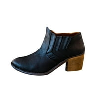 Ženske čizme ženske cipele s niskim potpeticama, jednobojni rukav S Vintage čizmama s golim potplatom, cipele u crnoj boji