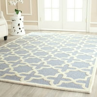 Tepih od vune u geometrijskom uzorku, svijetlozelena boja Bjelokosti, 4' 6'