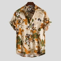 Muške košulje vintage prugasta lagana pletena košulja muška havajska košulja na plaži kratkih rukava s printom ljetne Ležerne košulje