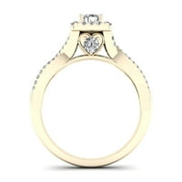 1 2CT TDW Dijamant 10K žuto zlato Halo Twist Shank zaručnički prsten