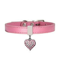 ogrlica za pse s privjeskom za srce, ukrasna podesiva modna ogrlica od FAA kože za kućne ljubimce za Valentinovo