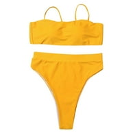 Bikini s visokim strukom, remen s dva podešavanja, Ženski kupaći kostimi s visokim strukom, kupaći kostim s trbuščićem, tankini komplet