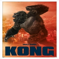 Godzilla protiv. Zidni poster Kong Kong, 14.725 22.375 uokviren