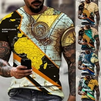 Muška ljetna majica s grafičkim 3-inčnim satom kratkih rukava za vježbanje u teretani i fitness za mišiće Top