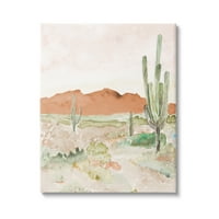 Stupell Industries biljke Cactus Biljke suhe pustinjske scene daleke litice Slikanje galerija zamotana platna za tisak zidne umjetnosti,