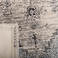 Klasični vintage poliesterski tepih s prebojanom posteljinom, siva, 5'8'