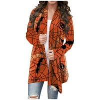 Ženski kaputi i jakne plus veličine jesenski / zimski kaputi modni kardigan s dugim rukavima s printom Mačke za Noć vještica ženski