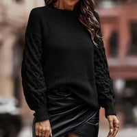 Modni džemperi za žene Plus size casual puloveri s dugim rukavima s patentnim zatvaračem džemperi u crnoj boji, e-mail
