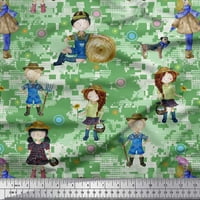 Krug od rajonske šifonske tkanine, dječja tiskana tkanina za dječake i djevojčice na farmi širine dvorišta