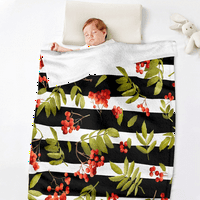 Vintage Cvjetni pokrivač od flanela s jastučnicom za krevet, kauč, dnevni boravak, ultra mekani plišani poplun iz crtića, poklon