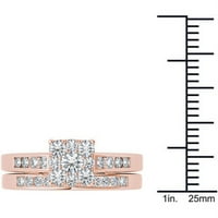 Carat T.W. Dijamantni 10KT ružičasti zlatni zaručnički prsten