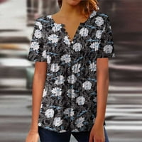 Ženske plus size prodaja $ Ženska Moda Casual Print Okrugli vrat labav majica kratkih rukava top bluza pulover