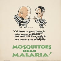 Plakat iz Drugog svjetskog rata-komarci znače malariju ispis plakata iz I. M. Nacionalni muzej vojske knjižnica fotografija Marije