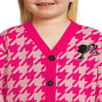 Barbie Toddler Girls Houndstooth kardigan i set suknje, 2-komad, veličine 2T-5T