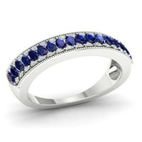 Ženski dijamantni prsten od 10k Markiza izrezan u bijelom zlatu, svijetloplavi safir i dijamant