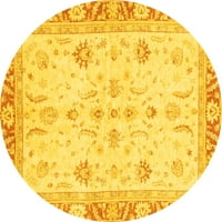 Tvrtka alt pere u stroju okrugle moderne prostirke u orijentalnom stilu žute boje, promjera 6 inča
