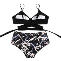 Ženski bikini set s naramenicama s križnim omotom kupaći kostimi visokog struka Push-up dva kupaća kostima