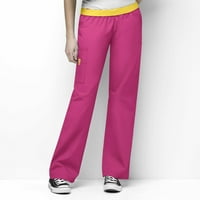 _ - Ženske široke rastezljive teretne hlače, vruće ružičaste, obične