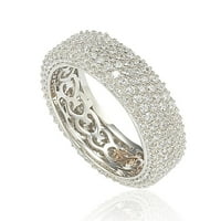 Adina & Co. Položen križni prsten od sterling srebra s kubičnim cirkonijem
