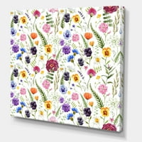 Šareno divlje cvijeće s cvjetnim uzorkom na platnu slika na platnu umjetnički tisak