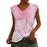 Ženski tankini topovi modna ležerna bluza s izrezom i printom u obliku slova u, Majica Bez rukava, ljetne majice za vježbanje
