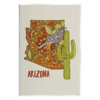 Stupell Industries Arizona State Bird Detaljan Cactus Cvjetni uzorak Grafička umjetnost Umjetnost Umjetnička umjetnost, dizajn Valentina