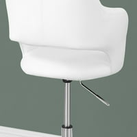 Uredska stolica, podesiva visina, okretna, ergonomska, nasloni za ruke, računalni stol, radni, metalni, vanjski izgled od PU kože,