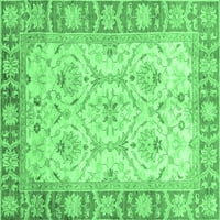 Moderni tepisi u orijentalnom stilu u smaragdno zelenoj boji, kvadratni 3 inča