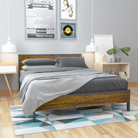 Okvir kreveta na metalnoj platformi u A-listi s drvenim uzglavljem u prirodnoj veličini