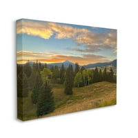 Stupell Montana Zalazak sunca šumska čistina krajolik Fotogalerija omotano platno tiskanje zidne umjetnosti