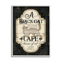 Black Cat Cafe Vintage Halloween sablasna vještica uokvirena slikarskim umjetničkim tiskom