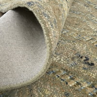 Vintage vuneni tepih, Vuna, plavo-siva, površina tepiha 8 stopa 11 stopa