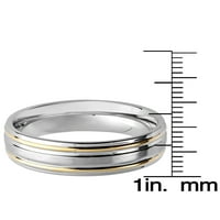 Obalni nakit dva tona od nehrđajućeg čelika brušeni prsten