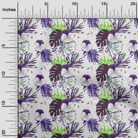 Jednobojna pamučna tkanina od Batista u ljubičastoj boji s tropskim cvjetnim uzorkom za šivanje, tiskana zanatska tkanina širine