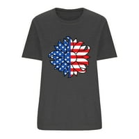 2/ Ženska odjeća za 4. srpnja, košulje s američkom zastavom, Dan neovisnosti, kratki rukav, Okrugli vrat, labavi vrhovi, bluza s