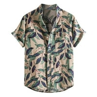 Havajske košulje, Majica kratkih rukava za muškarce, ljetna ležerna tropska havajska cvjetna košulja na kopčanje, ljetna zabava na