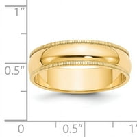 Polukružni zaručnički prsten od žutog zlata s sitnozrnatim karatnim premazom, veličina 11