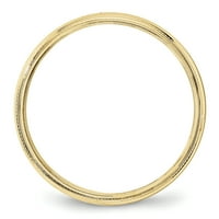 Primarno zlato, karatno žuto zlato, lagani polukružni prsten finog zrna, veličina 11,5