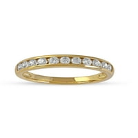 Ženski prsten za godišnjicu braka od 14 karatnog žutog zlata s dijamantom od 12 karata