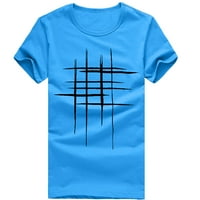 Muške majice plus size modne ljetne majice s printom majica kratkih rukava ležerna bluza Top Plava 14