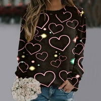 Ženski jesenski / zimski ležerni džemper s printom ljubavi, labavi puloveri, majice bez kapuljače
