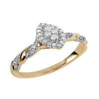 Keepsake 1 5CTW Diamond 10kt žuto zlato Halo Twist zaručnički prsten