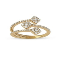 Modni ženski prsten od žutog zlata od 10 karata s dijamantom od 12 karata