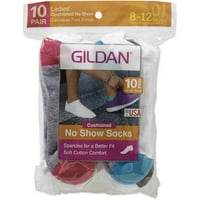 Gildan Ladies Noshow Comfort Capks Toe čarape 10-pack