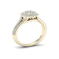 3 4CT TDW Diamond 14K žuti zlatni cvijet zaručnički prsten