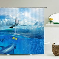Zavjese za tuširanje Ocean Sea Turtle Zavjese za kupaonicu Dolphin Vodootporne poliester platno 180X Home dekor s kukicama