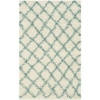 Geometrijski tepih od paperja od zelene Bjelokosti, 2 '3 8'